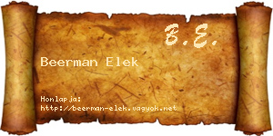 Beerman Elek névjegykártya